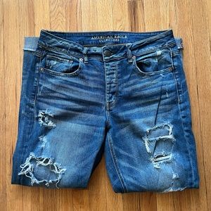 American Eagle Tomgirl Distressed Stretch Jeans